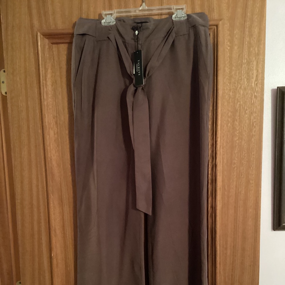 Brown Talbots 100% silk pants